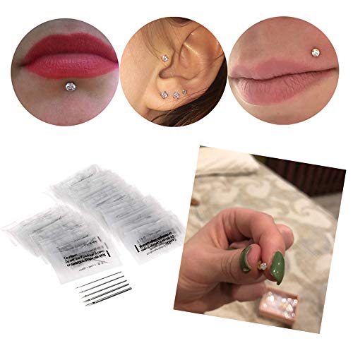 Ear Nose Piercing Kit 36Pcs - WZPB Professional Body Piercing Kit Surgical Steel Piercing Needles 16G,18G,20G Piercing Clamps Piercing Jewelry Belly Tongue Nose Body Piercing Tools - Thumbnail 5