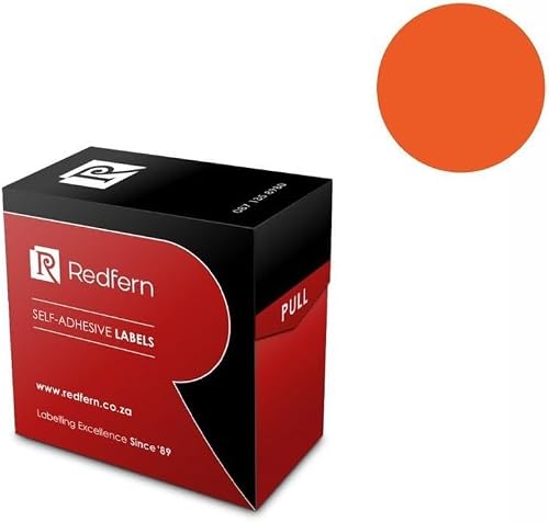 Redfern C13 Round Colour Code Label Rolls, Flu Red