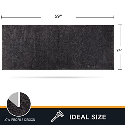 PURRUGS Dirt Trapping Door Mat 24" x 59", Non-Slip Machine Washable Entry Rug, Shoe Scraper, Dog Doormat, Super Absorbent Welcome Mat for Front & Back Door, Muddy Shoes & Paws, Charcoal