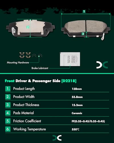 Image of SCITOO D2218 D2219 Front & Rear Ceramic Brake Pad Sets 2019-2023 For Mazda For 3,2019-2022 For 3 Sport