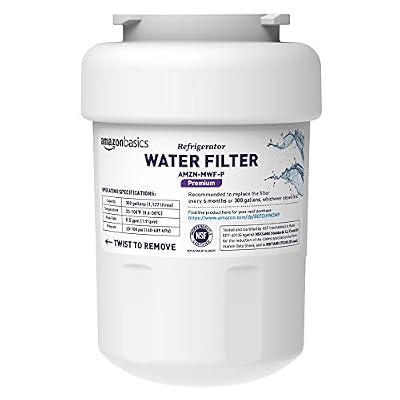 Amazon Basics Replacement Water Filter Cartridge Compatible with GE MWF Refrigerator, Easy to Install, NSF/ANSI 42 Certified, Reduces Lead, 1-Pack