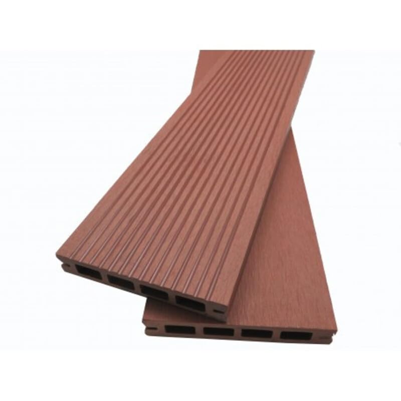 PACK 15 m² lame de terrasse composite Prima + ACCESSOIRES 2200mm Brun rouge, ep.19 mm, l.12 cm, L.220 cm