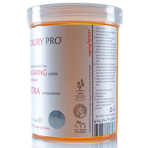 Sugaring Paste Luxury Pro Organic Hair Removal - Medium Paste For All Body Parts 40 Oz / 2.5 Lbs - Sugar Wax Hair Remover - Professional Skills Required #TOP2
