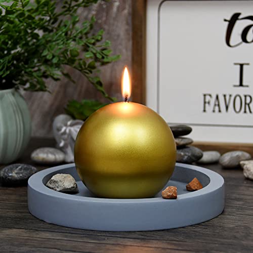 Zest Candle 2-Piece Ball Candles, 4-Inch, Metallic Gold #TOP3