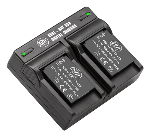 Image of BM Premium 2 LB-015 Batteries & Dual Charger for Kodak PIXPRO WPZ2 Camera