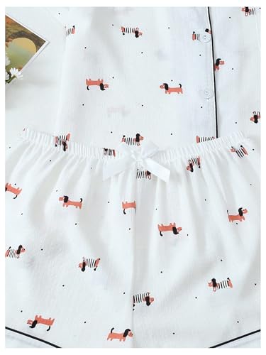 Image of Verdusa Pajamas For Women Set 2 Piece Summer Pajama Sets Cute Pjs Lounge Matching Button Shirt with Shorts