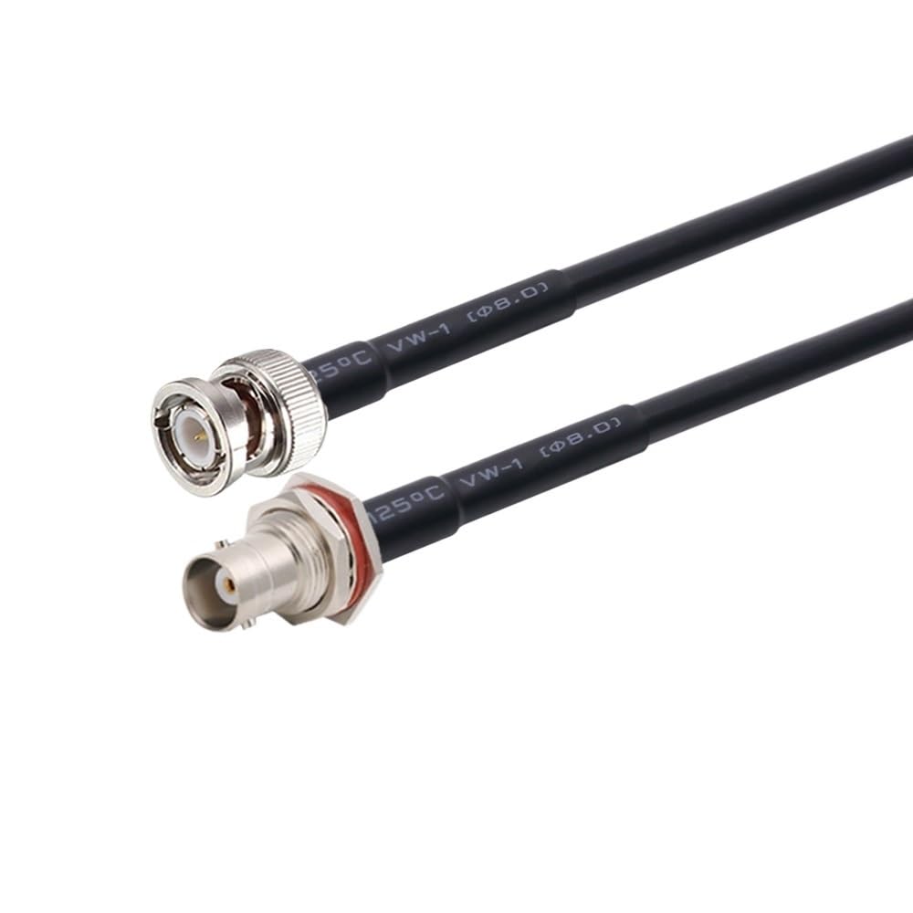 LIHUA - Connettore maschio a connettore femmina resistente all'acqua, connettore a crimpatura, cavo coassiale R*/F, terminali per cavo, RG58 (2 m)