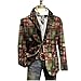 Christmas Suit for Men Ugly Xmas Blazer Vintage Holiday Corduroy Jacket Fashion Casual Sport Coat Winter Colthes Coffee 4XL