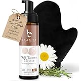Ultra Dark Self Tanner Tanning Mousse Kit - USA Made with Natural & Organic Ingredients, Self Tanner Mousse and Mitt, Fake Tan Tanning Foam, Sunless Tanners Best Sellers for Darkest Self Tan