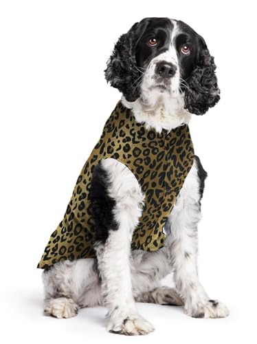 Image of Goldpaw Stretch Fleece Dog Sweater - with Spandex for 4-Way Stretch - Soft, Comfortable Dog Coat - Machine Washable - Made in the USA - Leopard - Size 20