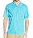 Haggar Men's Short Sleeve Polyester Knit Polo, Blue Surf, Large