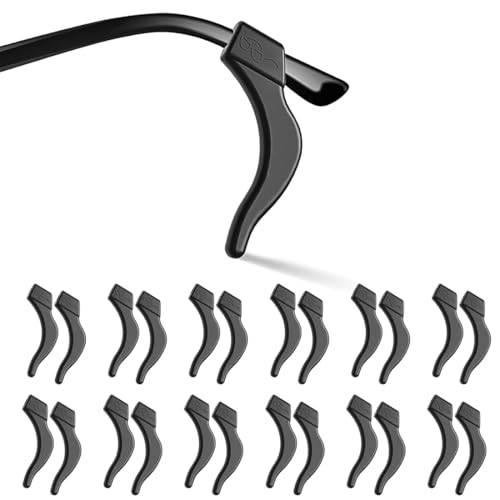 JEYORZY 12 Paires Retenues de Lunettes en Silicone, Manchon Branche de Lunette, Lunettes Porte-Lunettes Anti-Dérapant, Crochets d'oreille pour Lunettes,...