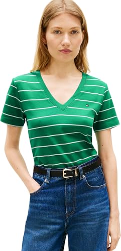 Tommy Hilfiger Femme Slim Cody V-NK SS Ww0Ww40584, Vert, S