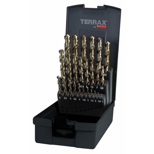 TERRAX by RUKO Spiralbohrer-Satz DIN 338 Typ VA HSSE-Co 5-25 tlg. (Kassette Kunststoff) - A215215RO
