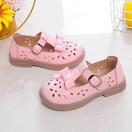 Girls Shoes Summer Hit British Style Princess Shoes Children Princess Shoes Girls Sports Sandals White Girls Dress Shoes (Pink, 10 Little Child)3