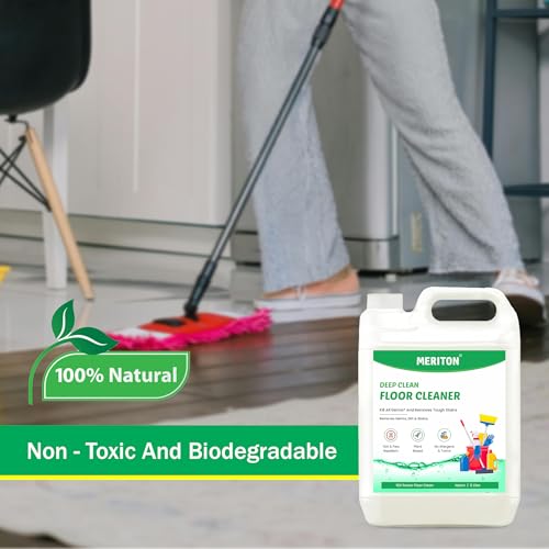 Image of Meriton Neem Deep Clean Floor Cleaner - 5L | Plant-Based Formula | Tick & Flea Repellent | Removes Germs, Dirt & Tough Stains | No Allergens & Toxins | 10X Power Cleaning (Pack Of 2)