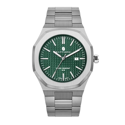 BUREI Orologi da uoo in acciaio inox, analogico, orologio da polso da