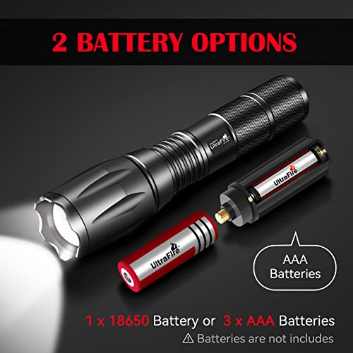 ULTRAFIRE 2 Pack Tactical Torch with Holster, 1200 Lumens Zoomable Bright LED Torch - Image 4