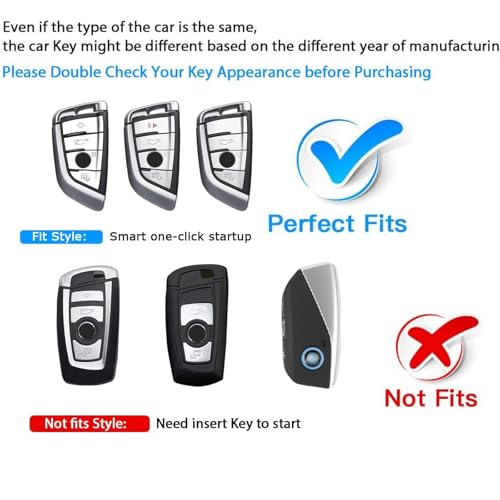 Image of Car Key Fob Shell Cover Compatible with BMW | for 2 3 5 6 7 8 Series X1 X2 X3 X4 X5 X6 X7 Z4,Metal Case Protection with Premium Leather(Bordeaux Red)