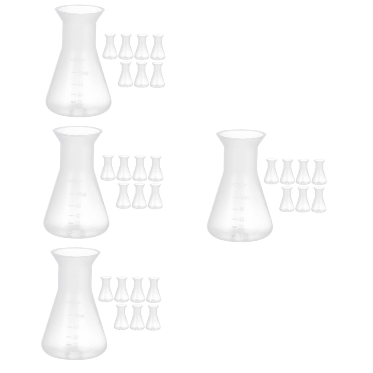 ULTECHNOVO 32piezas Frascos De Laboratorio Erlenmeyer De Botellas Graduadas Para Experimentos Científicos Frascos Conical Para Medición Precisa Laboratorio