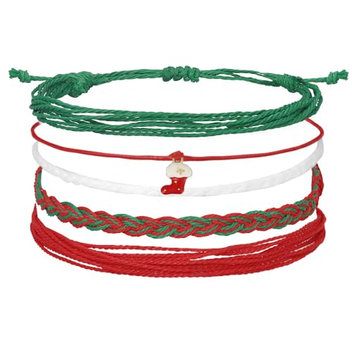 Image of Beach Summer Ankle Bracelet for Women Handmade Braided Adjustable String Anklets Waterproof Surfer Bracelet