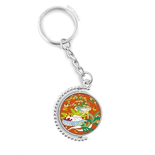 Llavero de hoja giratoria con pintura colorida anillo pilgrim de metal