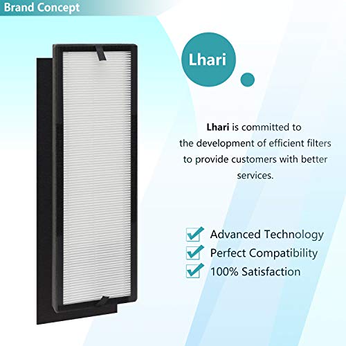 Lhari NEA-F1 True HEPA Replacement Filter & NEA-C1 Active Carbon Filter, Compatible with Eureka NEA120 Air Purifier and Toshiba Air Purifier CAF-W36USW, 2-Pack