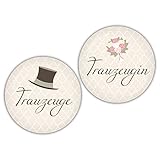 lijelove® 2er Buttonset 38mm Ø DARLING Trauzeugen (Art. BUS-151)