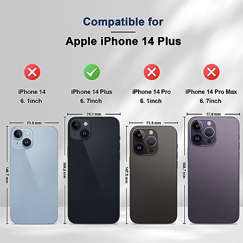 Image of Jasonyu Mobile Phone Case for iPhone 14 Plus Leather Flip Foldable Shockproof Magnetic [Premium PU Leather] [Stand Function] [Card Slots] Protective Flip Case for iPhone 14 Plus