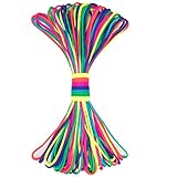 【Cuerda de calidad superior】Cuerda de supervivencia arcoiris de alta calidad. Nylon exterior de poliéster interno, diseño de 7 hilos, seguro y liviano, tacto suave y bueno, secado rápido, y no se pudre, moho o pelusa, se desvanece a la luz solar ultravioleta y es resistente a la abrasión