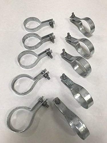 Miniatura 4 de FENCESMART4U Paquete de 10 bandas de tensión con pernos y tuercas para valla de eslabones de cadena, puerta, postes (1-78 pulgadas)