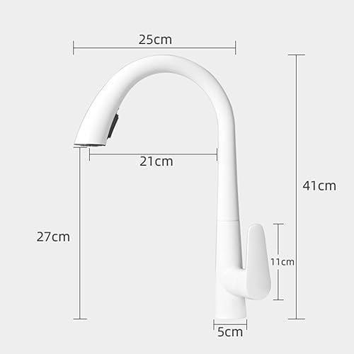 Miniatura 6 de Grifo de cocina extraíble, grifo de fregadero de cocina con 3 modos de rociador, boquilla giratoria de 360, mango único de latón para grifo de agua