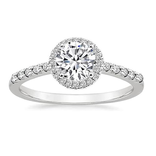 Anillo moissanita 7x7mm compromiso oro 14K Au585 joyería fina para mujer y madre Wycian