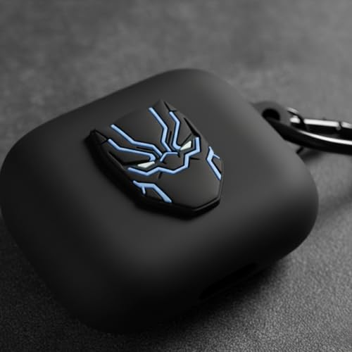 Image of Kapture Soft Silicone Case Compatible with Oneplus Buds 3 Cover, oneplus Buds 3 case Cover with Hook, oneplus Earbuds 3 case Cover with Silicone 360 Protection Dust-Proof Shockproof (Black P.)