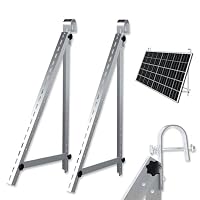 Balkonkraftwerk Halterung Solarhalterung 114cm für Geländer Balkon PV Modul Aufständerung 45 Zoll verstellbar Winkel 0-90 Grad (2 Stück - 1 Modul - Balkon/Geländer) – Ansicht 1