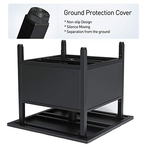 Toocapro Patio Side Table With Umbrella Hole,Patio Umbrella Base, Umbrella Stand Outdoor Base Square Side Table For Bistro, Balcony, Backyard, Patio, Garden, Deck, Black,1.57''Hole #TOP6