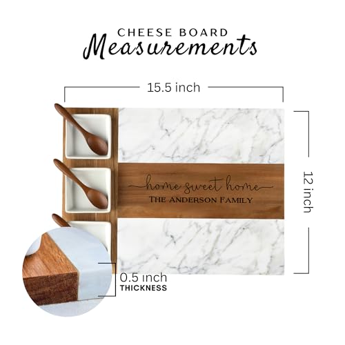 Tabla rectangular de mármol y madera personalizada miniatura 5