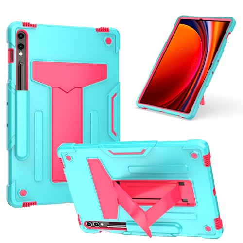 Coque Samsung Galaxy Tab S10 Plus 12.5 2024 SM-X820 étui antichoc intégral vert rose