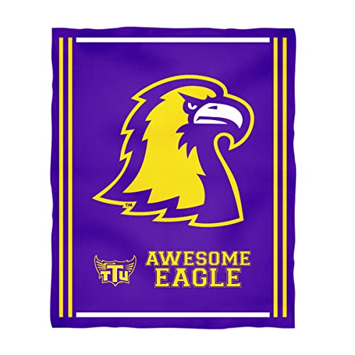 Minky Blanket Super Soft 100% Polyester Luxury Blanket Tennessee Tech Golden Eagles TTU Purple Plush Soft Minky Blanket 36" x 48"Mascot