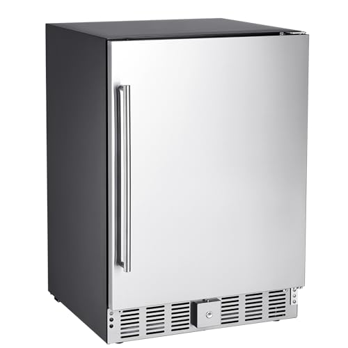 Happybuy 24-Inch Commercial Beverage Cooler - 150 QT Capacity, Stores 180 Cans, Metal Plate Construction for Indoor/Outdoor Use in Home Bars or Businesses