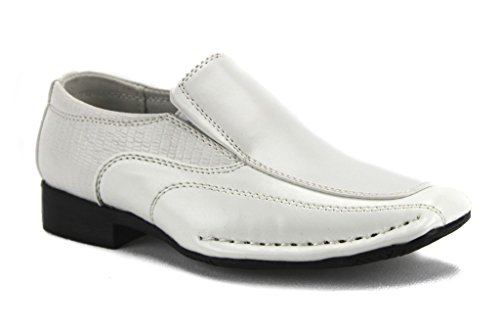 Bonafini Infants/Toddlers I-140 Classic Slip On Dress Shoes Loafers, White, 6