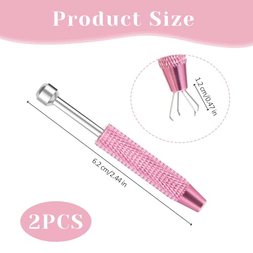 2 Stück Piercing Ball Greifer Piercing Kugel Zange Piercing Kugel Aufdreher Piercing-Ball-Halter, Juwelier-Aufnehmwerkzeug, Kleinteile-Greifer für Die Schmuckherstellung (Pink, Silber)