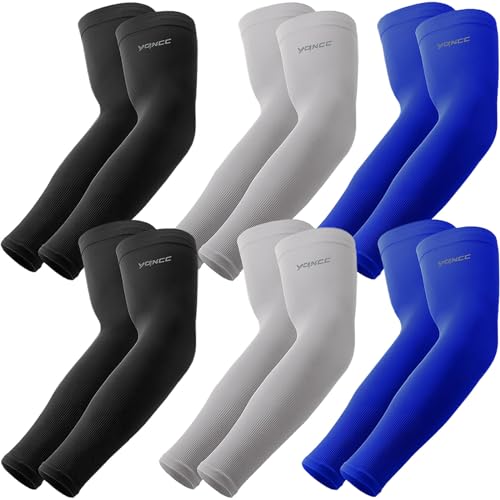Image of YQXCC Arm Sleeves Cooling UV Sun Protection Sport Compression for Men Women | UPF50, Tattoo Coverage, Lightweight, Breathable, Seamless Cover Arms, Daily Wear, Outdoor Work, Basketball, Baseball, Golf