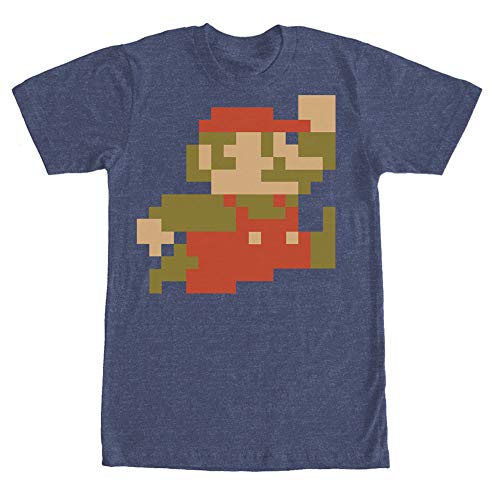 Nintendo Tênis masculino Super Mario 8-bit Pixel Jump, Azul-marinho Htr, XXG