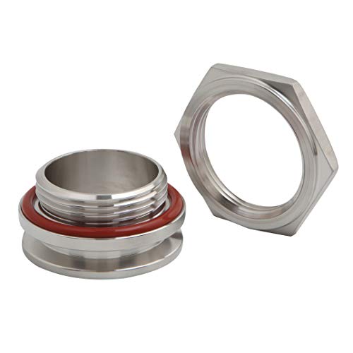 Semfeil Brew Bulkhead Compression Fitting 1.5 Inch Tri Clamp Weldless Bulkehad 304 Stainless Steel Homebrew Kettle Bulkhead thumb #3
