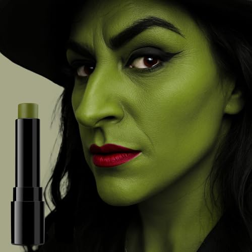 Image of BAD COLOR Ogre Green Face Paint Stick, Matte Eye Black Stick Facepaint for Witch, Zombie, Shrek, Goblin & Monster Looks - Halloween SFX Cosplay Face & Body Paint for Adults