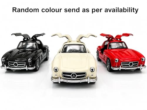 Image of 1954 Mercedes-Benz 300 SL Diecast Model Car 1:36 Scale - Premium Alloy Metal Pull Back Toy Car -Lights & Sound, Opening Gullwing Doors & Boot, Rubber Wheels, Vintage Classic Car Collectible