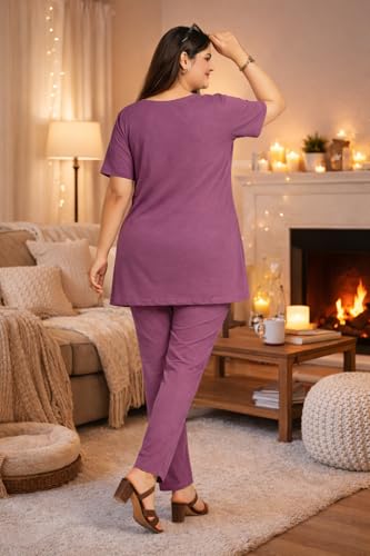 Image of In Love Women's Plus Size Longline T-Shirt with Side Pocket, 3 /4 Sleeve, Crew Neck