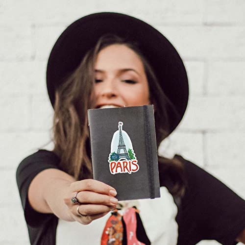 Navy Peony Passionate Paris City Travel Stickers (25pcs) – Small Hand Drawn Parisian Art for Scrapbooks, Journals