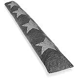 VOLUMEN DE ENTREGA: 1x tapón de tiro // Dimensiones: aprox. 87 x 10 cm (largo x diámetro) // Material superior: 100% poliéster // Relleno: poliéster, arena // Diseño: estrellas // Color: gris oscuro